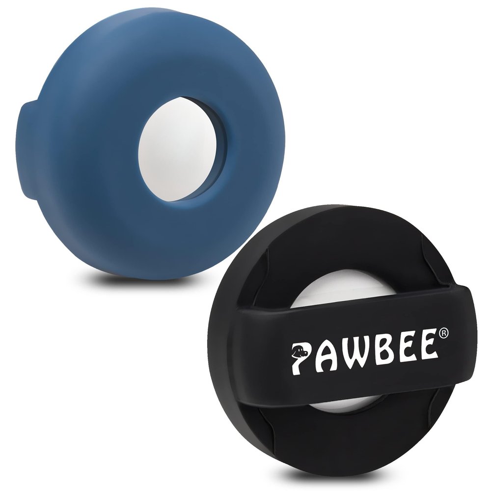 Pawbee Round Apple Airtag Holder for Dog Collar, Soft Silicone, Air Tag Pet Collar Case for Small, Medium, Large Dogs & Cats, 2 Pack