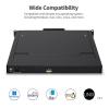 Rack Mount KVM Console, 19" Rack Mount Monitor, Single Port VGA, 1U LCD KVM Drawer with Keyboard and Touch Pad, 17.6"x19.9"x1.67" (W x D x H),12801024@60Hz, USB/VGA Cable Included,50,000 MTBF view 3