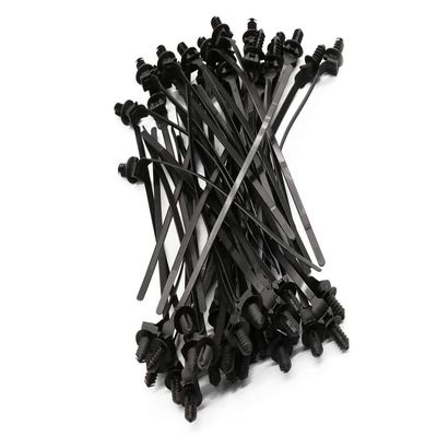 100 Pack Cable Zip Ties, 8.3 inch Heavy Duty Nylon Push Mount Self Locking UV Resistant Assortment for Indoor Wire Tying (Black-100Pack)