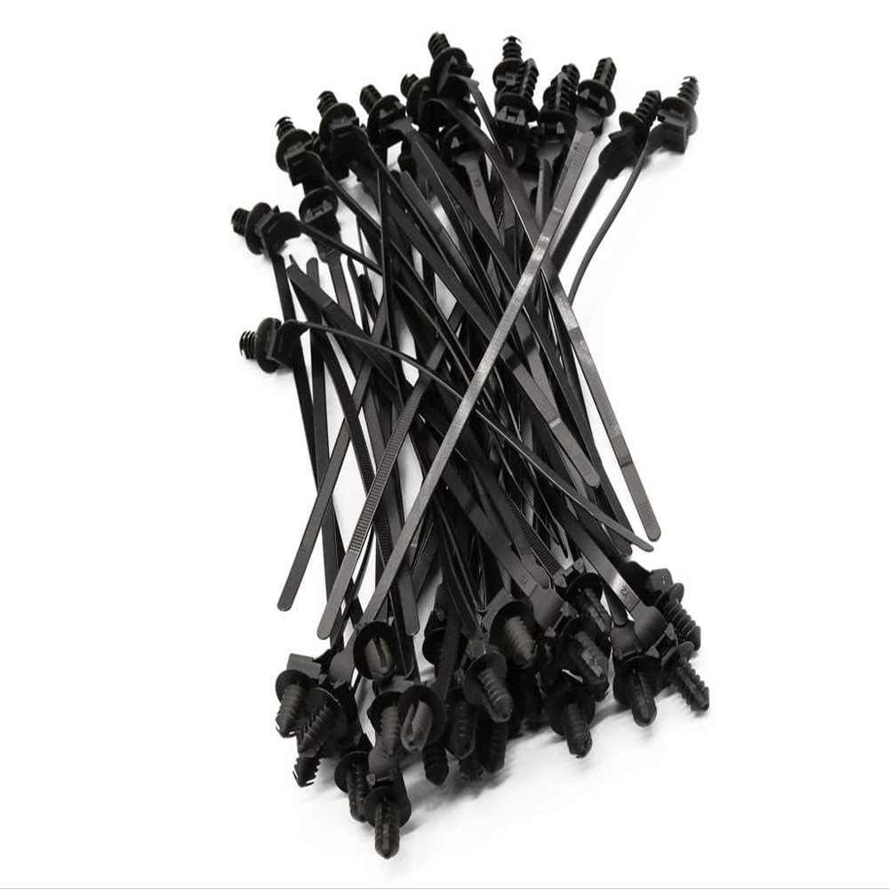 100 Pack Cable Zip Ties, 8.3 inch Heavy Duty Nylon Push Mount Self Locking UV Resistant Assortment for Indoor Wire Tying (Black-100Pack)
