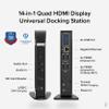 Plugable 14-in-1 USB C Docking Station | 4X HDMI Quad Dock with 100W Charging, HDMI Displays | Compatible with Windows, Thunderbolt (4X USB, 1x USB-C, Ethernet, SD Card, Audio) UD-3900C4 view 2