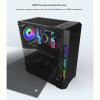 BBNB Gaming Case,Mid-Tower PC Gaming Case ATX/M-ATX/ITX - Front I/O USB 3.0 Port - Tempered Glass Side Panel - 6 Fan Position - Water Cooling Ready view 3