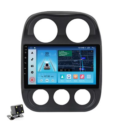 FELLOSTAR for Jeep Compass Jeep Patriot 2010-2016 Radio Upgrade with Carplay & Android Auto 8-Core 2G RAM + 32G ROM Car Stereo 10-Inches QLED Touch Screen Head Unit with GPS Navigation