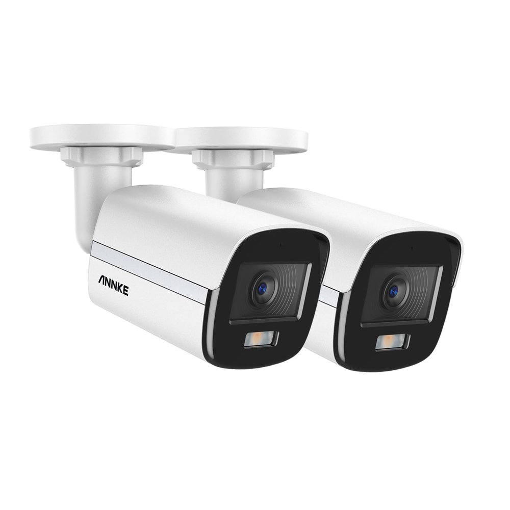 ANNKE 3K Add-On Security Bullet Camera with Full Color Night Vision, 2X 4-in-1 TVI/AHD/CVI/CVBS CCTV Surveillance Cam with Built-in Mic, 2.8mm Lens, IP67 Weatherproof, (Cable & Adapter Included)