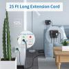 Extension Cord 25 Ft NTONPOWER Long Extension Cord with 6 Widely Spaced Outlet, Power Strip with 4 USB Port(2 USB-C), Wall Mount for Home Office, Dorm Room and Nightstand, Black view 2