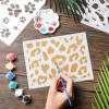 5 Pieces Animal Print Skin Stencil 8 x 6 Inches Leopard Makeup Zebra Painting Stencil Reusable Cheetah Template Plastic Cow Giraffe for Painting on Wall Face Body view 4
