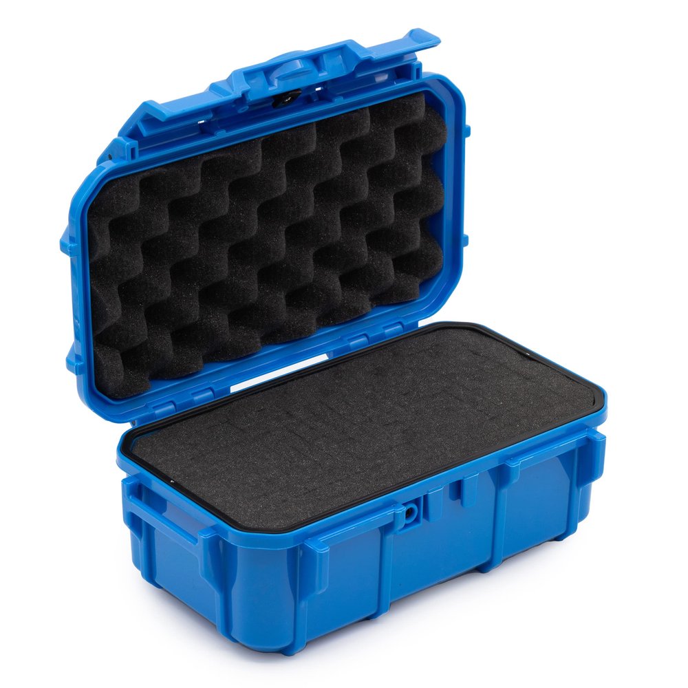 Evergreen 57 Waterproof Dry Box Protective Case with Pick & Pluck Foam - Travel Safe/Mil Spec/USA Made - for Cameras, Phones, Hiking, Boating, Water Sports, Action Cams (Blue)