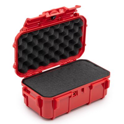 Evergreen 57 Waterproof Dry Box Protective Case with Pick & Pluck Foam - Travel Safe/Mil Spec/USA Made - for Cameras, Phones, Hiking, Boating, Water Sports, Action Cams (Red)
