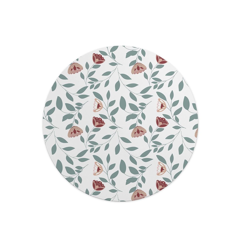 Questo Casa, Round Digital Printed Mouse Mat Non Slip Backing for Office and Home Use Diameter 22cm