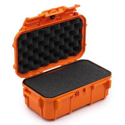 Evergreen 57 Waterproof Dry Box Protective Case with Pick & Pluck Foam - Travel Safe/Mil Spec/USA Made - for Cameras, Phones, Hiking, Boating, Water Sports, Action Cams (Orange)