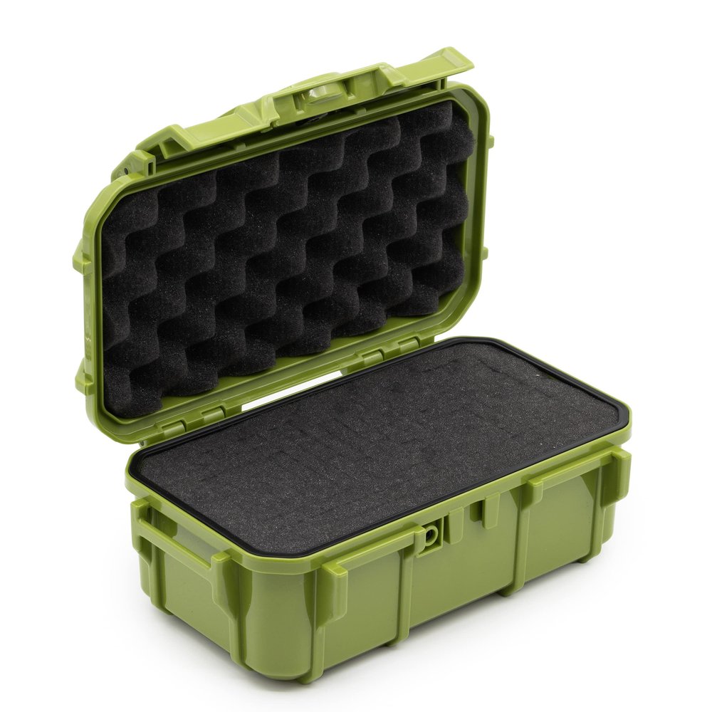 Evergreen 57 Waterproof Dry Box Protective Case with Pick & Pluck Foam - Travel Safe/Mil Spec/USA Made - for Cameras, Phones, Hiking, Boating, Water Sports, Action Cams (Green)