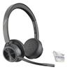 Poly Voyager 4320 UC Wireless Bluetooth Duo Headset (USB-A) Teams Version - Global Teck Bundle with Microfiber Cloth - for Deskphone, PC/Mac, Works with Zoom, RingCentral view 1