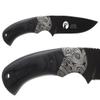 Elk Ridge 8.3" Pakkawood Handle Fixed Stainless Steel Blade Hunting Knife ER-200-09BK Laser Engraved by NDZ Performance in White - Molon Labe Omega Crossed Swords view 1