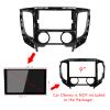 Dash Mounting Kits, Fydun 2 Din Black Plastic Audio Stereo Fascia Navigation Frame for L200 Triton 20152019 Manual AC view 4