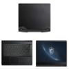 Decalrus - Protective Decal for The MSI Vector GP66 15 (15.6" Screen) Laptop Black Carbon Fiber Vinyl Cover wrap CFmsiVector15_GP66Black view 1