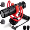 Movo DoubleMic V2 Two-Sided Shotgun Mic for Camera Vlogging - Dual Capsule External Microphone for iPhone, Android, Smartphones and DSLR Camcorders - Improved Wind Protection - Latest Version view 1