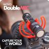 Movo DoubleMic V2 Two-Sided Shotgun Mic for Camera Vlogging - Dual Capsule External Microphone for iPhone, Android, Smartphones and DSLR Camcorders - Improved Wind Protection - Latest Version view 2