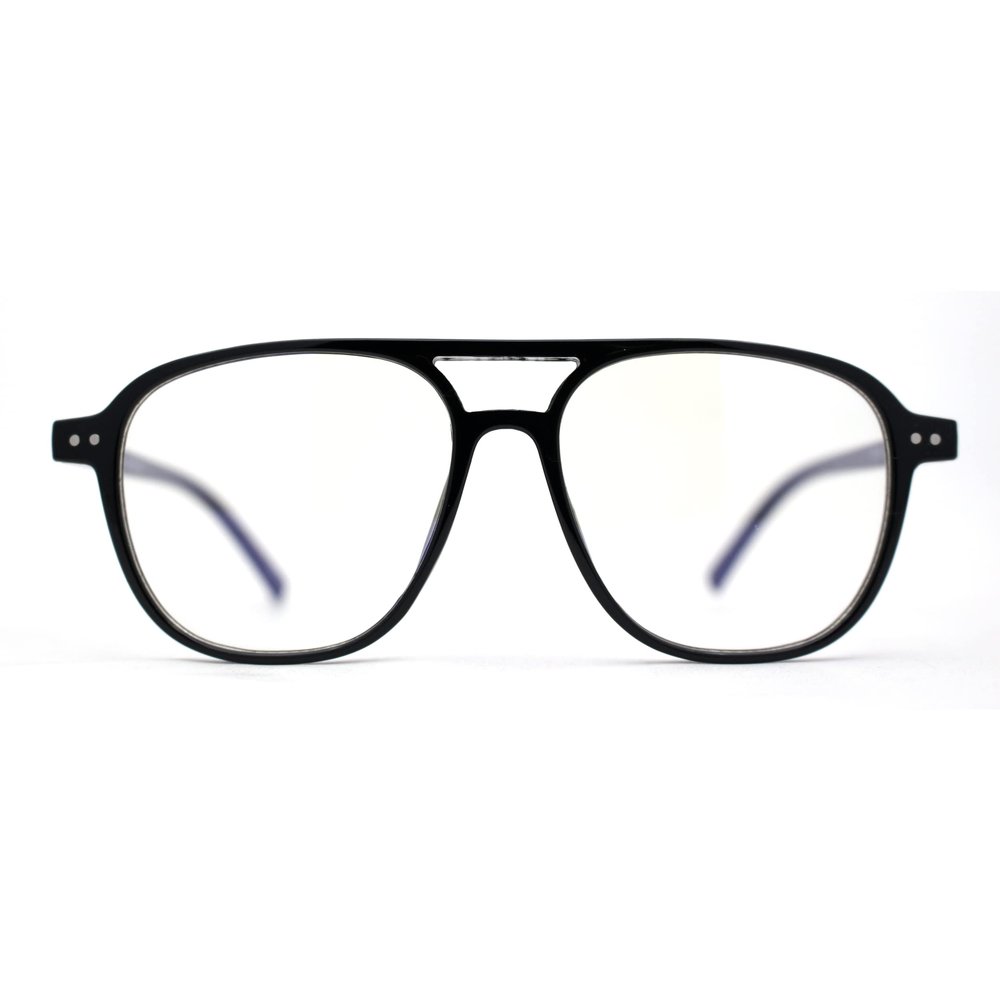 SA106 Classic Thin Plastic Iconic Racer Shape Blue Light Filter Computer Glasses Shiny Black