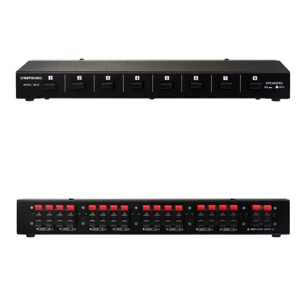 1 in 8 out power amplifier and loudspeaker box switcherLoudspeaker switch distribute deviceCompare device each one passageway 100W without consumption