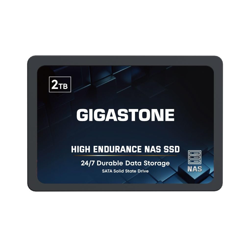 Gigastone NAS Only 2TB NAS SSD Drive 24/7 Durable TLC High Endurance RAID Data Storage Network Attached Storage 2.5" SATA Internal Solid State Hard Drives