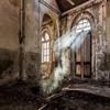 BELECO 6x4ft Fabric Old Abandoned Industrial Building Ruins Photography Backdrop Shabby Warehouse Door Windows Background Scary Halloween Decor Kids Adults Artistic Portrait Shooting Photo Props view 1
