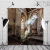 BELECO 6x4ft Fabric Old Abandoned Industrial Building Ruins Photography Backdrop Shabby Warehouse Door Windows Background Scary Halloween Decor Kids Adults Artistic Portrait Shooting Photo Props view 2
