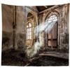 BELECO 6x4ft Fabric Old Abandoned Industrial Building Ruins Photography Backdrop Shabby Warehouse Door Windows Background Scary Halloween Decor Kids Adults Artistic Portrait Shooting Photo Props view 3