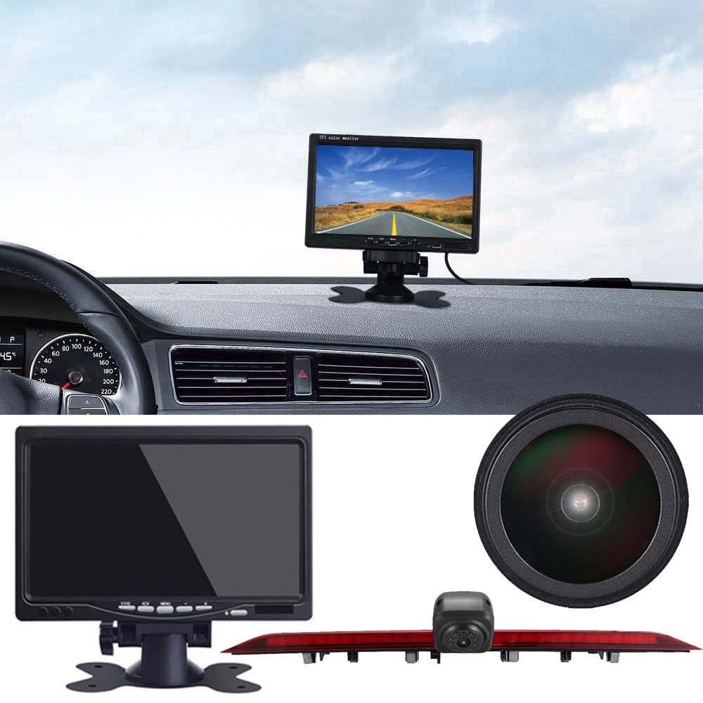 Berlingan 18 mm Lens car Third roof Original Brake Light Rear View Camera, Replacement for VW Crafter 2017 Man TGE from 2017 Modified