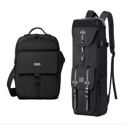 MOSISO Camera Bag Case&15-16 inch Vintage Camera Backpack,Photography Camera Bag Compact Crossbody Padded Camera Shoulder Bag with Rain Cover Compatible with Canon/Nikon/Sony Camera and Lenses, Black