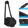 MOSISO Camera Bag Case&15-16 inch Vintage Camera Backpack,Photography Camera Bag Compact Crossbody Padded Camera Shoulder Bag with Rain Cover Compatible with Canon/Nikon/Sony Camera and Lenses, Black view 3
