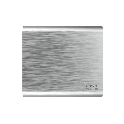 PNY Pro Elite CS2060 Color Edition 500GB USB 3.2 Gen 2 Portable SSD Type-C Silver Brush