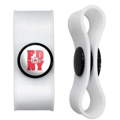 GRAPHICS & MORE FDNY Stacked Headphone Earbud Cord Wrap - Charging Cable Manager - Wire Organizer Set of 2 - White