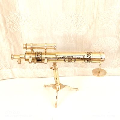 Telescope Brass Shinny Marine Maritime Telescope Handmade Marine Maritime Telescope with Tripod Stand Brass