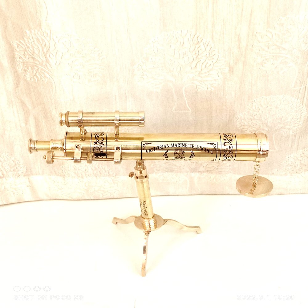 Telescope Brass Shinny Marine Maritime Telescope Handmade Marine Maritime Telescope with Tripod Stand Brass