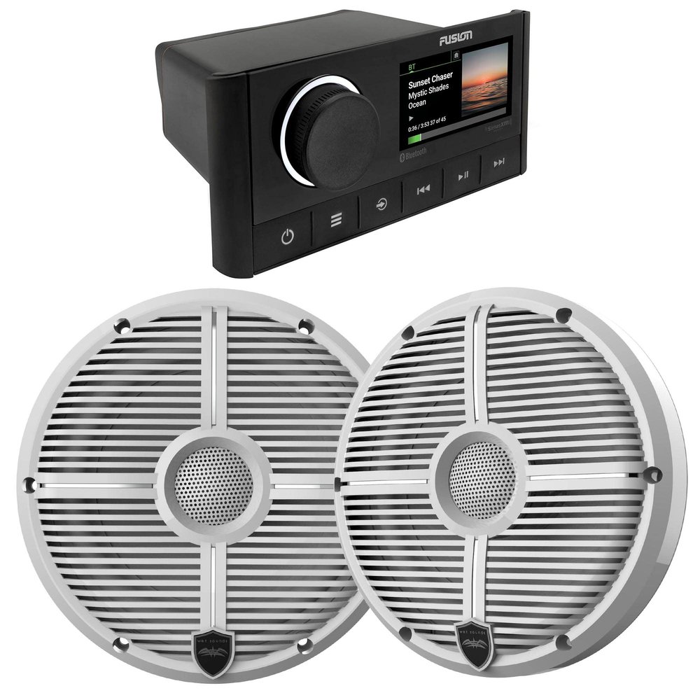 Fusion MS-RA670 Marine Receiver with 1 Pair Wet Sounds RECON6-XWW 6.5" Marine Speakers