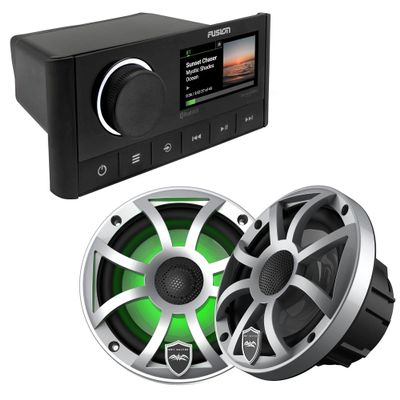 Fusion MS-RA670 Marine Receiver with 1 Pair Wet Sounds REVO6-XSS 6.5" Marine Speakers