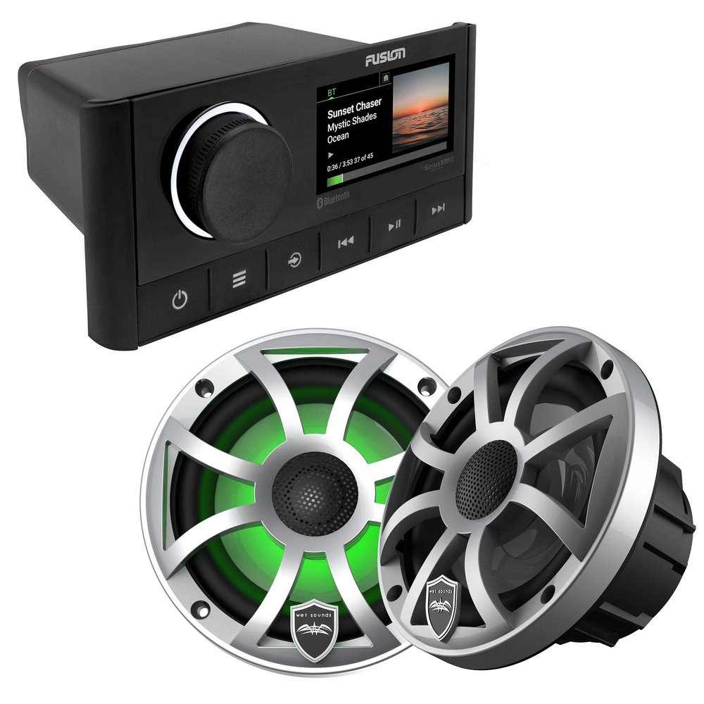 Fusion MS-RA670 Marine Receiver with 1 Pair Wet Sounds REVO6-XSS 6.5" Marine Speakers