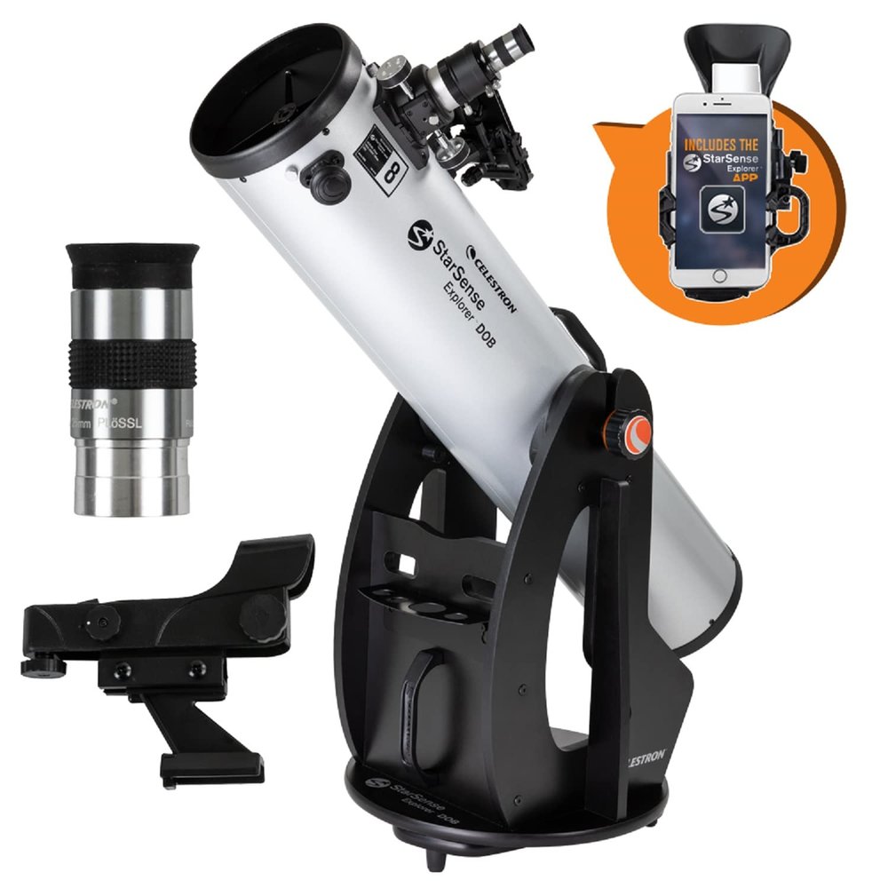 Celestron StarSense Explorer 8-inch App-Enabled Telescope 203mm Dobsonian with Smartphone Dock & StarSense App iPhone & Android Compatible Easy-to-Use for Beginners