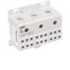 38075, Power Distribution Block; 115A; 600VAC; 3 Phase; White; 3 Input, 3x6 Output, DIN Rail/Panel view 1