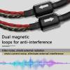 Tertullus 1 Pair HiFi 2.5m/8.20ft OFC Speaker Cable with Banana to Spade Plugs, 4 Banana to 4 Spade Plugs for Speaker Amplifier, Home Theater, Concerts, KTV view 2