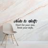 Note to Self: Dont Let Your Size Limit Your Style - Closet Quotes Storage Organizer Dresser Vinyl Wall Art Decal Sticker Home Closet Area Dressing Room Dressing Area Wardrobe Cabinet Size (8x20 inch) view 3