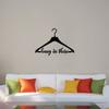 Hang in There - Closet Quotes Quote Cute Hanger Silhouette - Fashion Style Closet Dresser Vinyl Wall Art Decal Sticker Home Closet Area Dressing Room Dressing Area Wardrobe Cabinet Size (6x10 inch) view 1