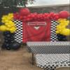 Red Car Racing Competition Backdrop Competition Car Racing Check Flag Background Kids boy Birthday Party Photography Banner Superman Cloak Decoration Supplies (8x6FT) view 4