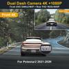 Fitcamx Front 4K+Rear 1080P Dash Cam Adapts for Polestar 2 2021-2026 Plus Peformance Launch Edition, OEM Look, Dual HD Video, WiFi & APP, Loop Recording, Gravity Sensor, Easy to Set, 128GB Card view 2