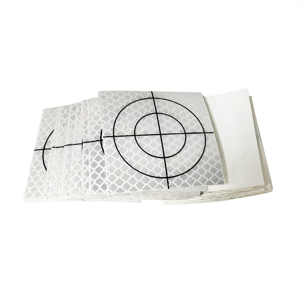 100pcs 60X60MM ReflectorSheet White Reflective Tape Target Compatible for Trimble Topcon Sokkia South Surveying Total Station