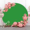 Laeacco Polyester Solid Green Round Backdrop 7.5x7.5ft Pure Green Screen Photo Background Birthday Party Decor Banner Video Conference Children Adults Portrait Photo Studio Shooting Props Headshots view 1