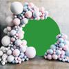 Laeacco Polyester Solid Green Round Backdrop 7.5x7.5ft Pure Green Screen Photo Background Birthday Party Decor Banner Video Conference Children Adults Portrait Photo Studio Shooting Props Headshots view 4