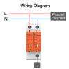 Baomain 2P (1P+N) Surge Protective,24V DC 40kA,BMD1-C40 Single-Phase SPD with Neutral Protection,for Solar Charge Controllers and Low-Voltage DC Systems,DIN Rail Mounting,Flame Retardant Housing view 4