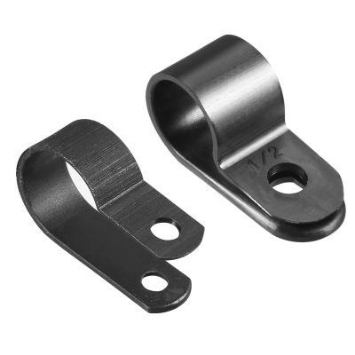 MECCANIXITY R Type Cable Clip Clamp Kit 50 Pack 12.7mm and 20 Pack 13mm for Wire Management Black