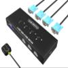 KVM Switch VGA 4 Port - VGA KVM Switch for 4 Computers Share 1 Monitor & 3 USB 2.0 Devices,Keyboard Mouse Scanner Printer,U Disk, Driver-Free for All OS,4 KVM Cables 1 Desktop Controller Included view 1